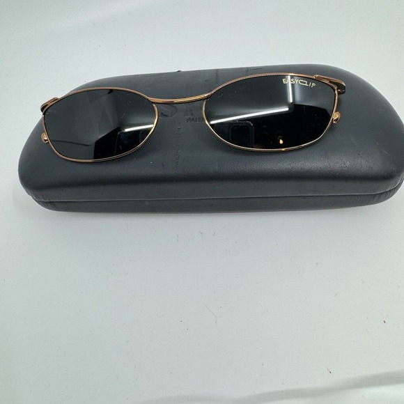 Easyclip Eyeglasses Gold Frame w Polarized ClipOn Sunglasses‎ 49-19 H9563 main image 8